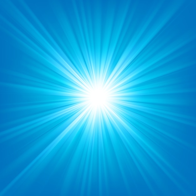 Blue light shining on bright background Vector illustration