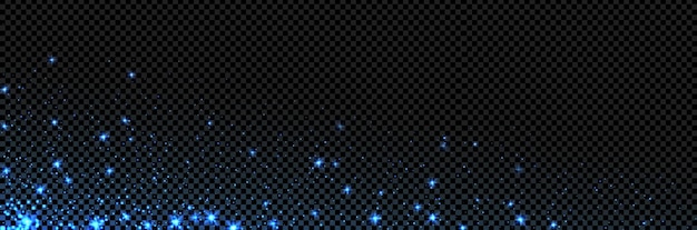 Blue light sparkle effect with magic firefly vector illustration with dust of flare and stars