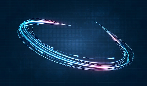 Синий свет полосы волоконно-оптическая линия скорости футуристический фон для технологии 5g или 6g беспроводной передачи данных высокоскоростной интернет в абстрактном векторном дизайне интернет-сети
