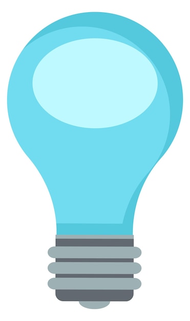 Vector blue lightbulb icon cartoon lamp idea symbol