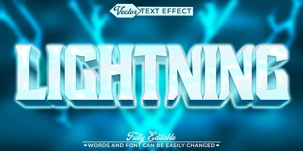 Blue LIghtning Vector Editable Text Effect Template