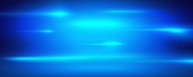 Blue lights and clouds blurred horizontal vector background abstract blue shining backdrop