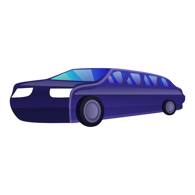 Икона синего лимузина Карикатура на синий лимузин векторный значок для веб-дизайна изолированный на белом фоне
