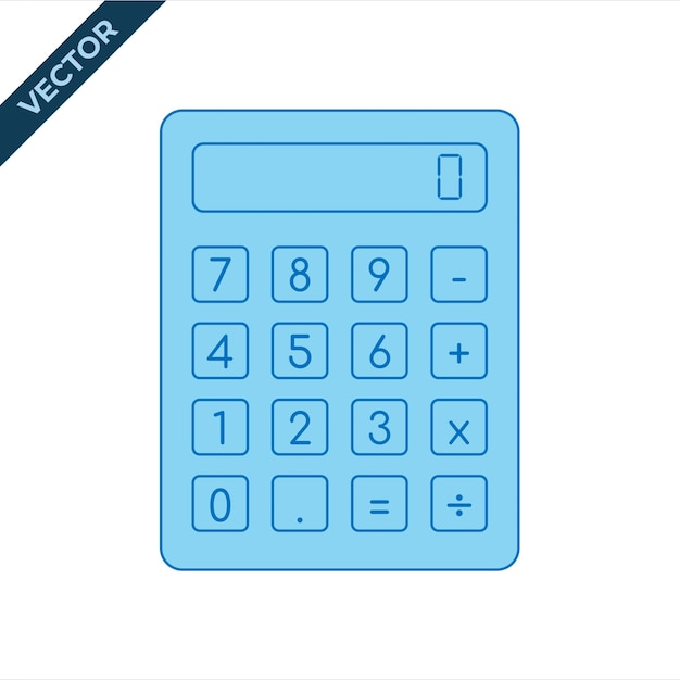 Blue line calculator Vector illustration with education theme Back to school