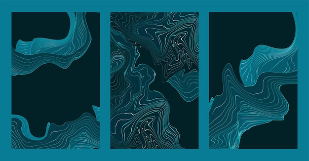 블루 라인 템플릿 예술적 표지 디자인 화려한 럭셔리 배경 유행 그래픽 포스터