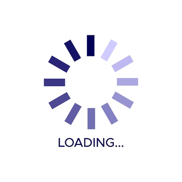 Blue loading circle symbol vector illustration. Abstract circular load bar icon.