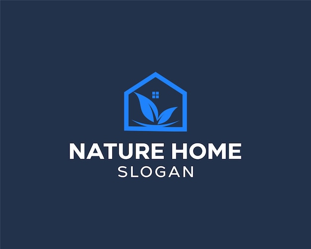 Vector a blue logo for nature home on a dark background