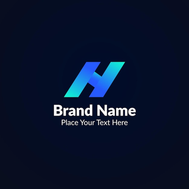 Blue logo with letter h