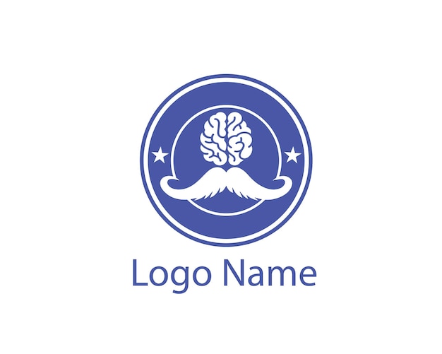 Vector blue logo with a tree in a circle