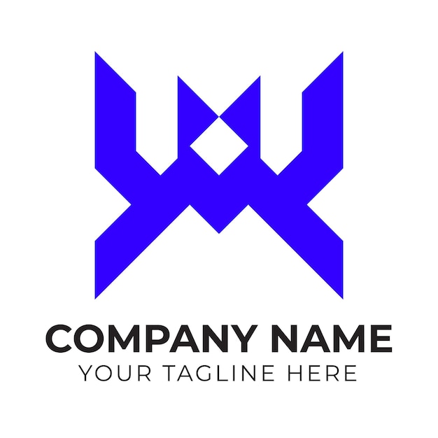 Un logo blu con sopra una w
