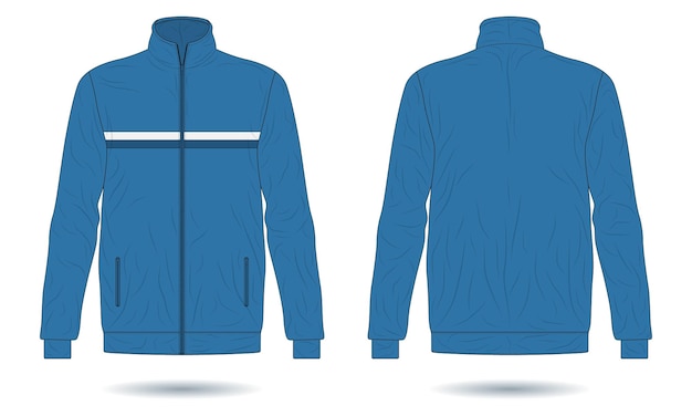 Blue long sleeve sports jacket mockup