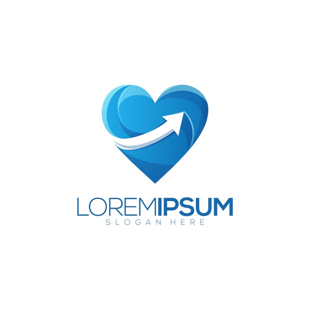 Blue Love Arrow Premium logo-ontwerp