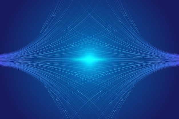 Blue luminous lines crisscross to form a vector background of technical sense