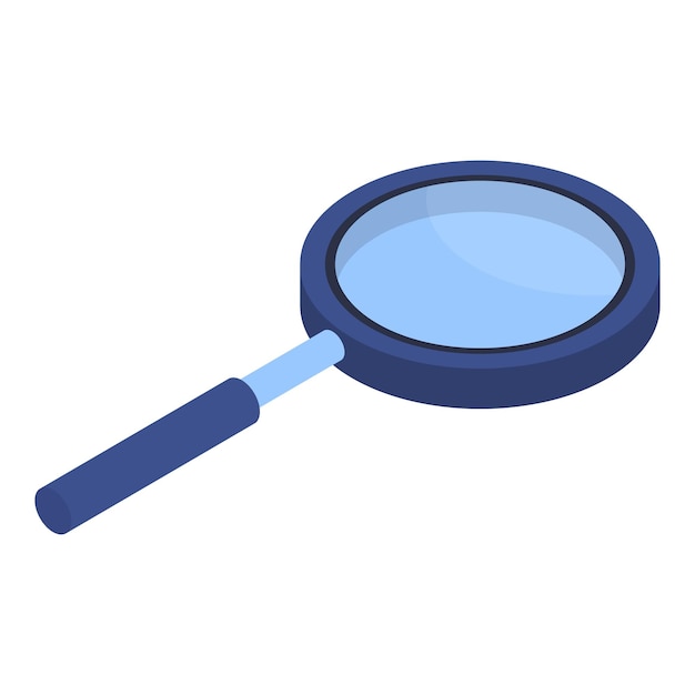 Blue magnify glass icon Isometric of blue magnify glass vector icon for web design isolated on white background