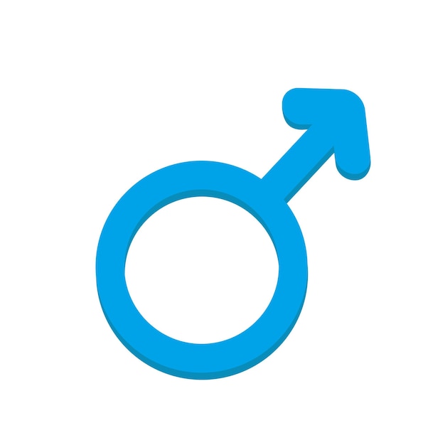 Vettore simbolo di genere maschile blu