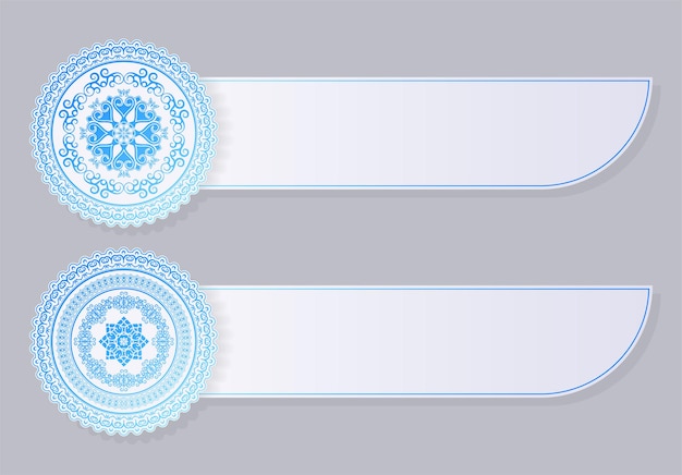 Blue mandala decorative banner