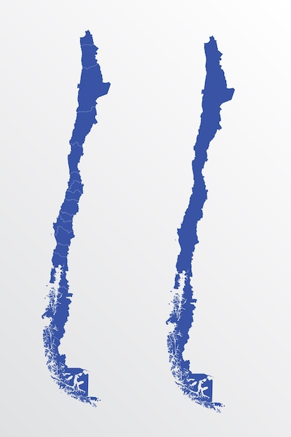 지역이 있는 칠레의 파란 지도