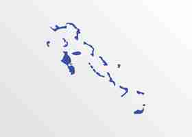 Vettore mappa blu del paese bahamas