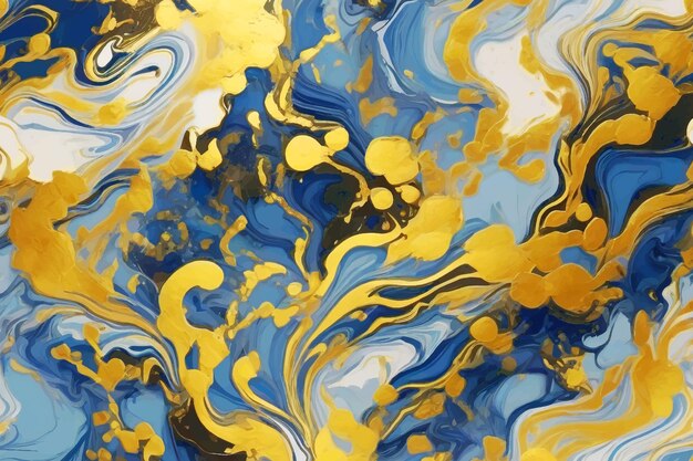 Blue Marble and gold abstract background vector Marbling wallpaper design with natural luxury style