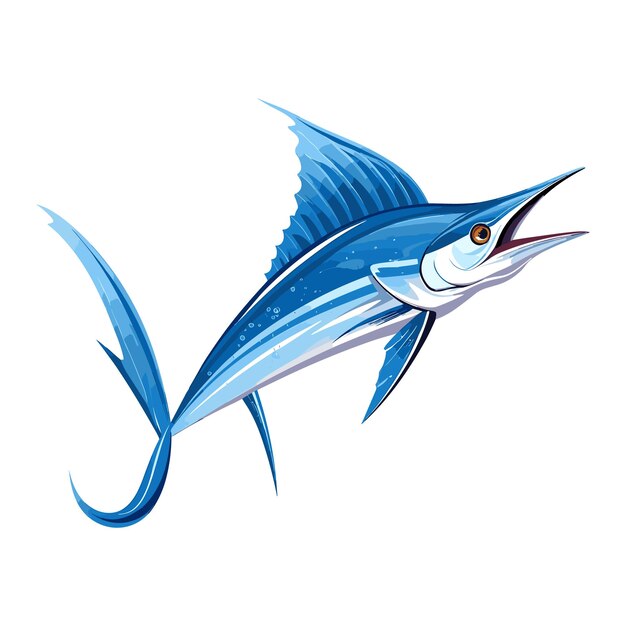 Vector blue marlin fish vector illustration