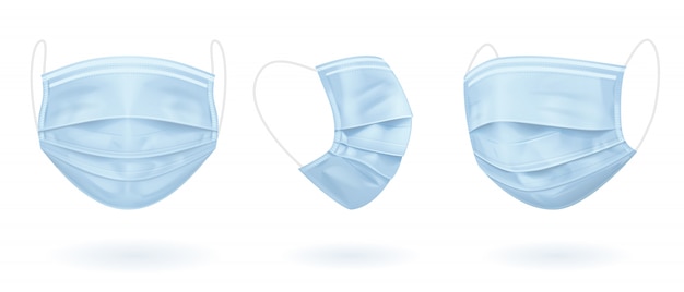 Vector blue medical mask