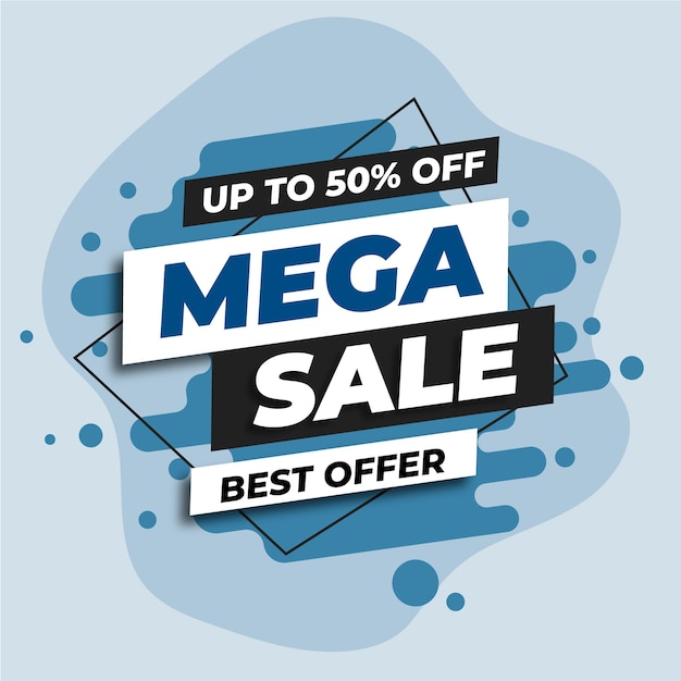 Blue mega sale web banner