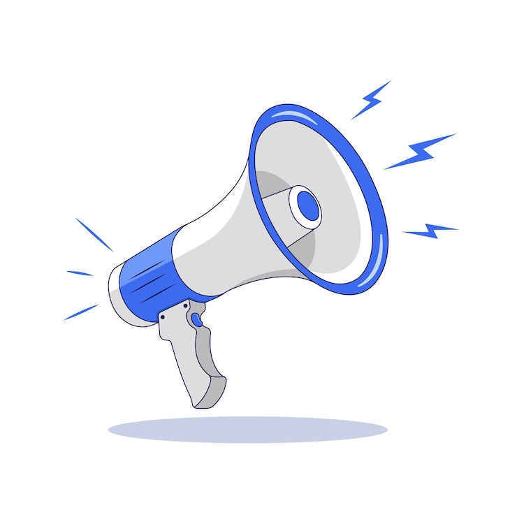 Vector blue megaphone illustration