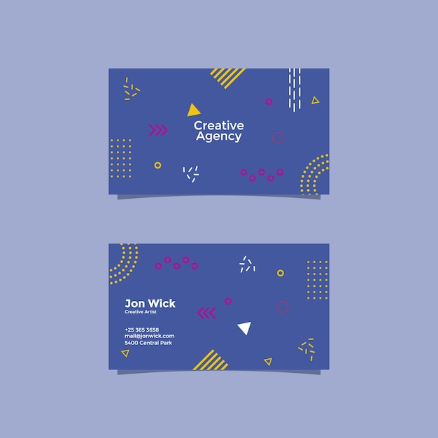 Blue Memphis business card template