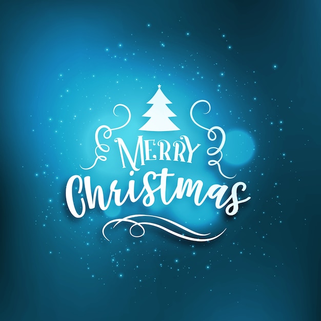 Vector blue merry christmas greeting background with glow effect