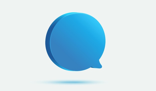 Vector blue message bubble 3d vector icon speech bubble on background