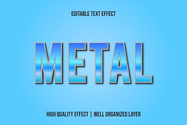 Blue metallic text effect style