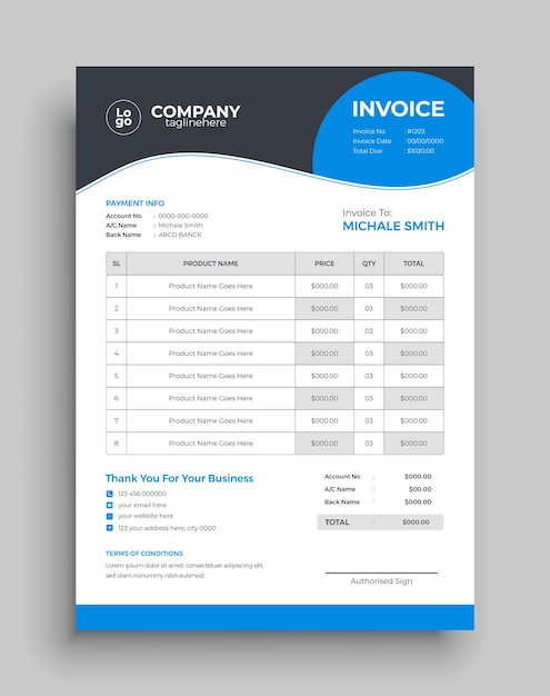 blue minimal corporate business office design template