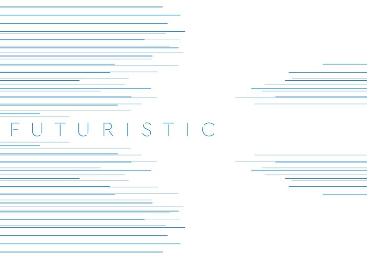 Vector blue minimal lines abstract futuristic tech background