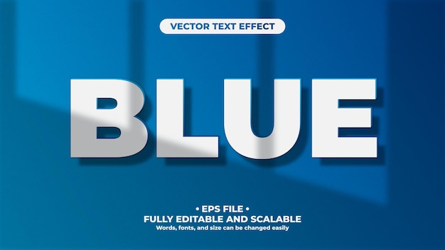 Vector blue minimalist 3d editable text effect