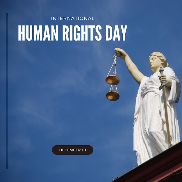blue minimalist human rights day instagram post