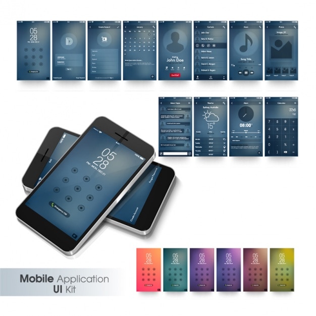 Vector blue mobile app