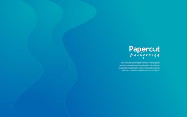 Blue modern abstract papercut background