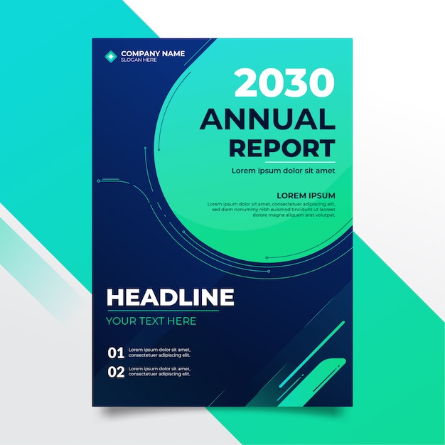 Blue modern annual report design