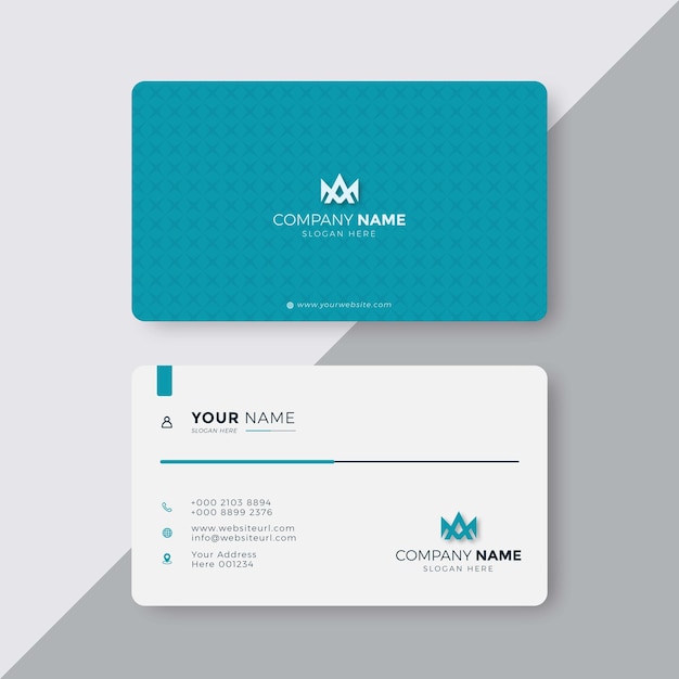 Синий современный шаблон дизайна визитной карточки