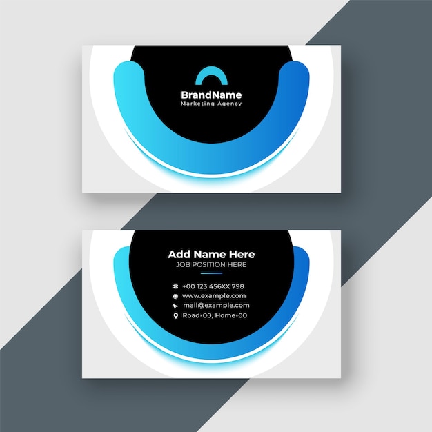 Vector blue modern business card professional template