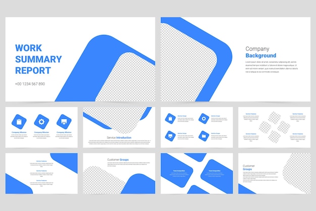 Blue modern business company promotional presentation slideshow presentation template