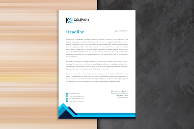 Blue Modern business letterhead template