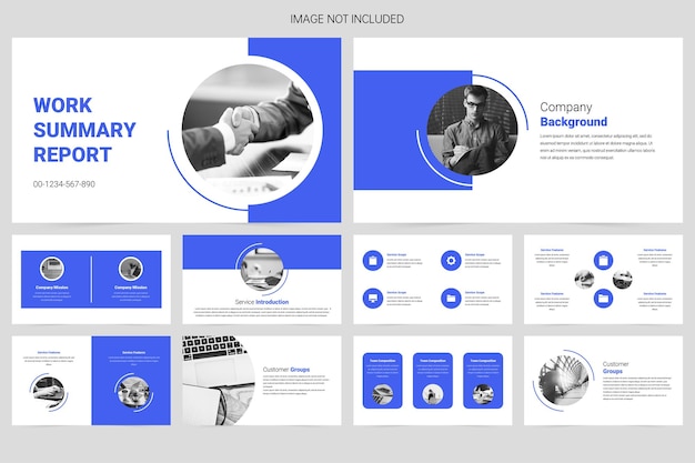 Blue modern business presentation slideshow presentation template