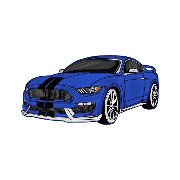 Vector blue modern car illustration