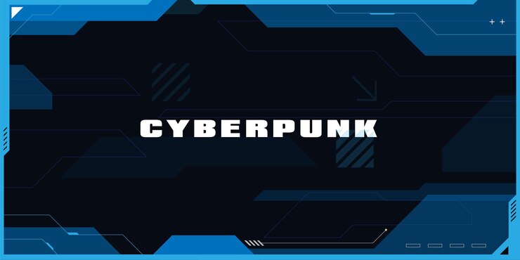blue Modern cyberpunk poster futuristic abstract hud