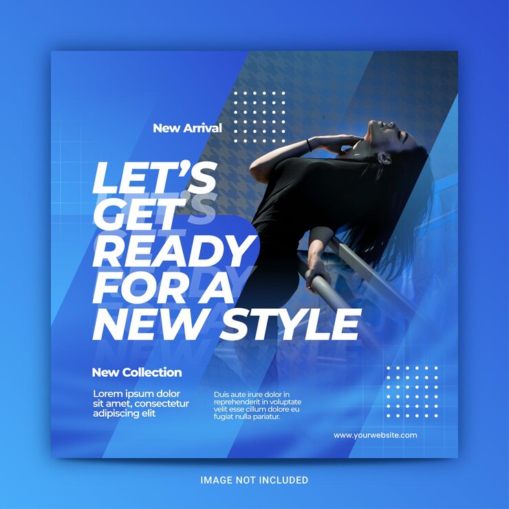 Vector blue modern fashion social media and instagram post templates