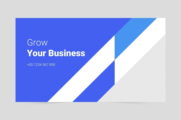 Vector blue modern grow your business social media cover template