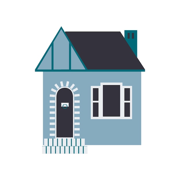 Blue modern house vector illustration