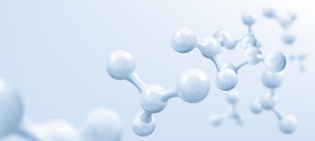 Голубая молекула или атом, абстрактная чистая структура. векторная иллюстрация.