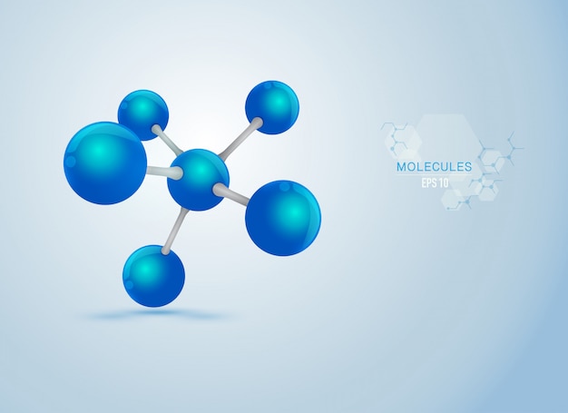 Vector blue molecules